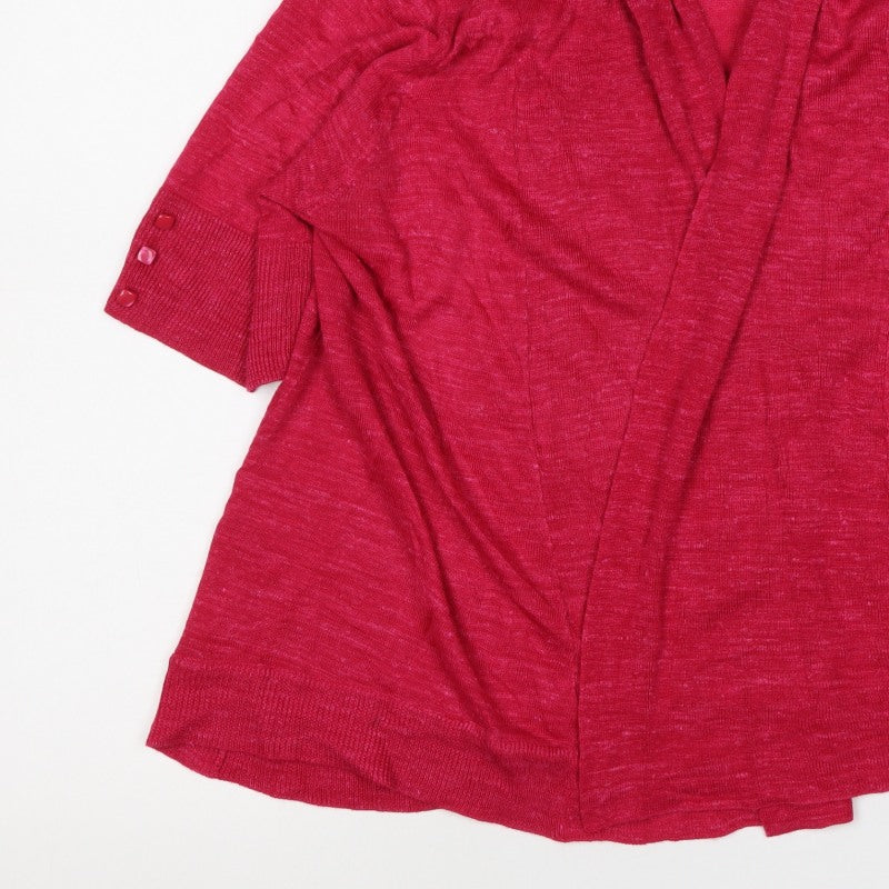Wallis Women Red M Open Knit 3/4 Sleeve Cardigan