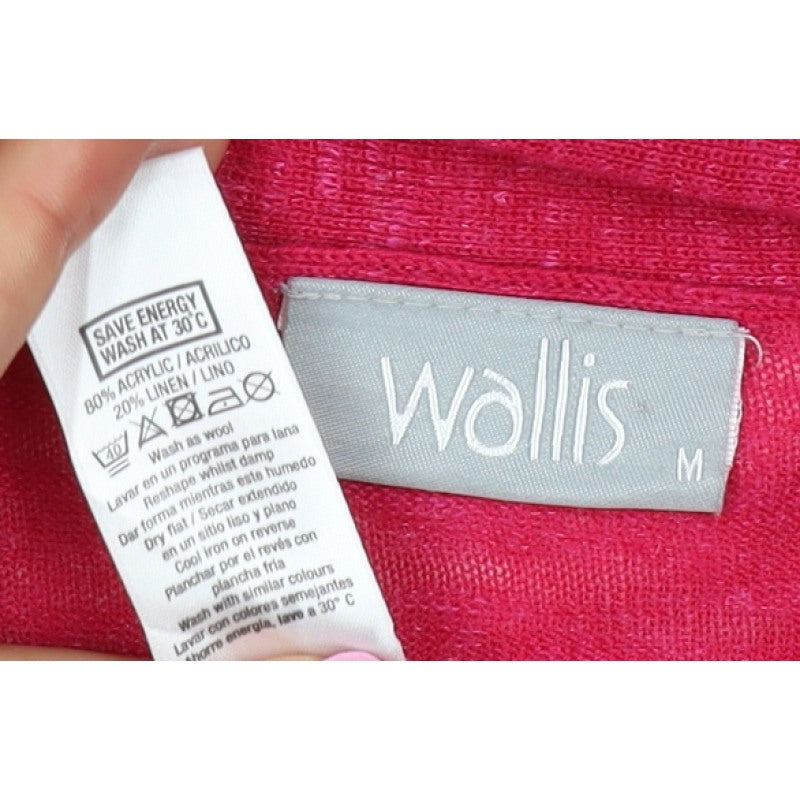 Wallis Women Red M Open Knit 3/4 Sleeve Cardigan
