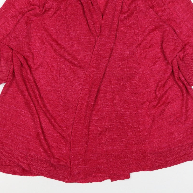 Wallis Women Red M Open Knit 3/4 Sleeve Cardigan