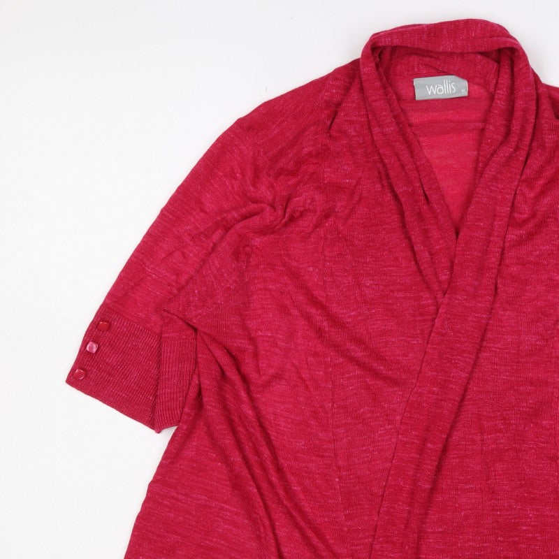 Wallis Women Red M Open Knit 3/4 Sleeve Cardigan
