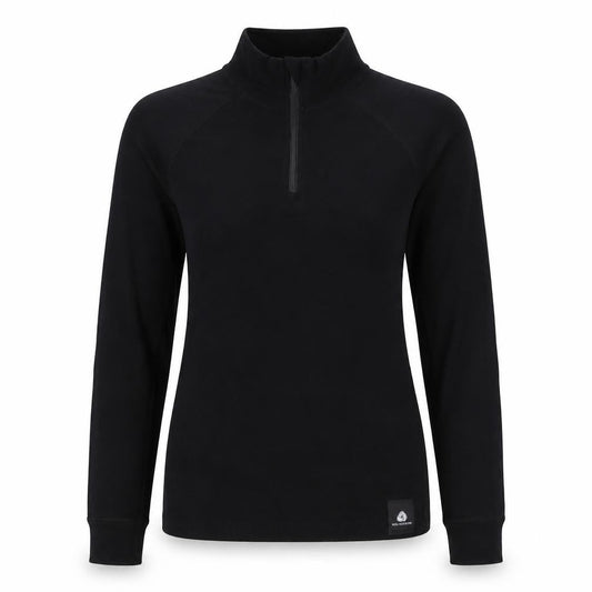 Mountain Warehouse Women Black UK 8 Wool 1/4 Zip Thermal Ski Top