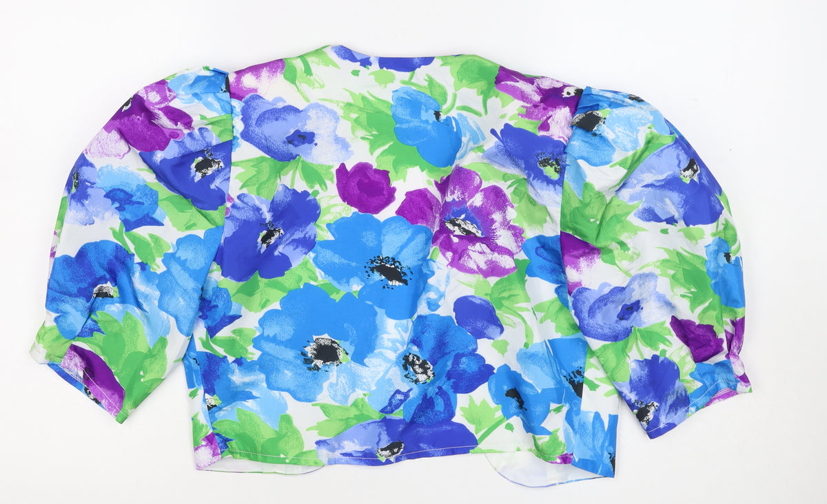 Classics Debenhams Women Multicolour 14 Floral Cropped Blazer