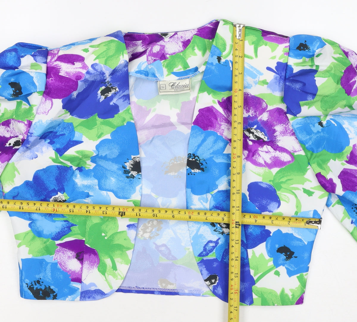 Classics Debenhams Women Multicolour 14 Floral Cropped Blazer