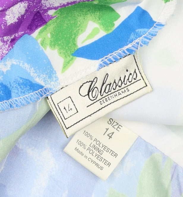 Classics Debenhams Women Multicolour 14 Floral Cropped Blazer