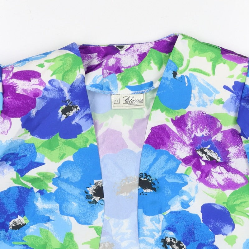 Classics Debenhams Women Multicolour 14 Floral Cropped Blazer