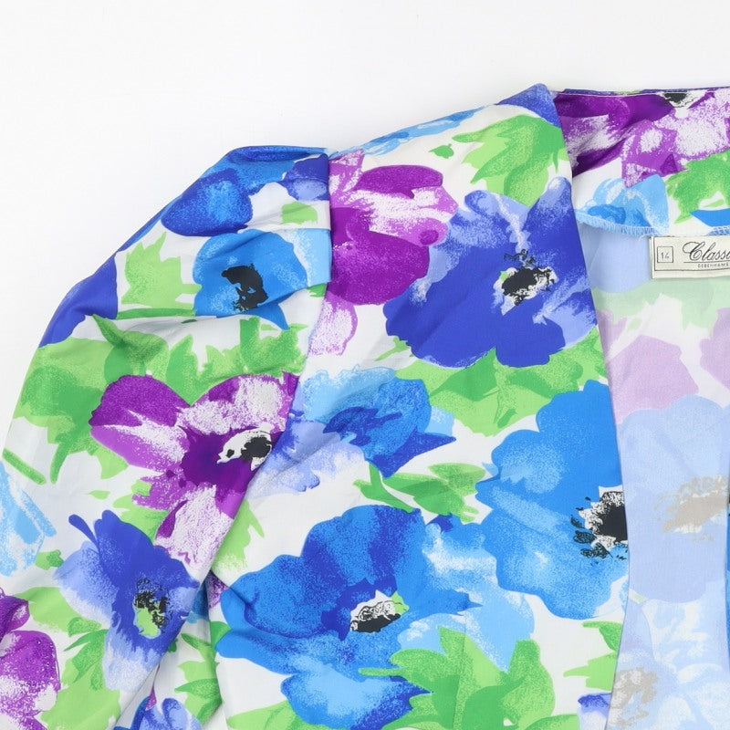 Classics Debenhams Women Multicolour 14 Floral Cropped Blazer