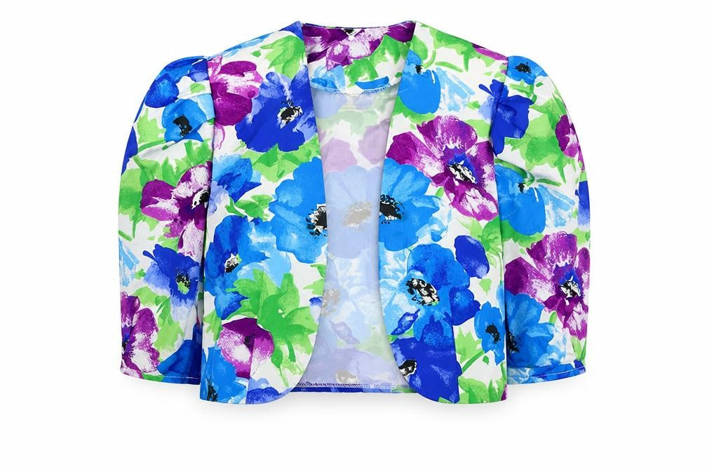 Classics Debenhams Women Multicolour 14 Floral Cropped Blazer