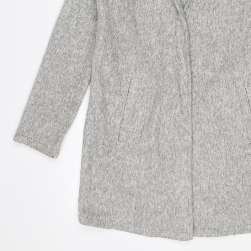 Vero Moda Women’s Grey XS Open Front Mid-Length Fleece Coat