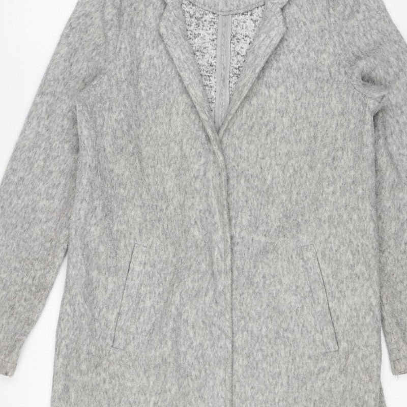 Vero Moda Women’s Grey XS Open Front Mid-Length Fleece Coat