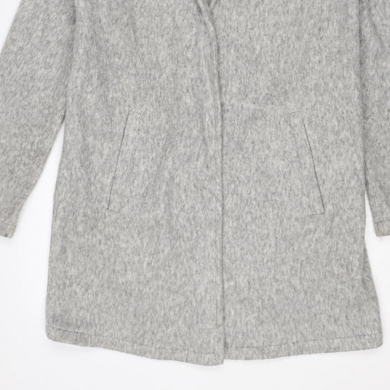 Vero Moda Women’s Grey XS Open Front Mid-Length Fleece Coat
