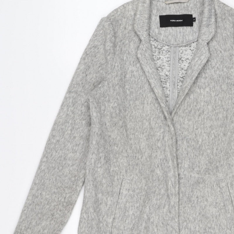 Vero Moda Women’s Grey XS Open Front Mid-Length Fleece Coat