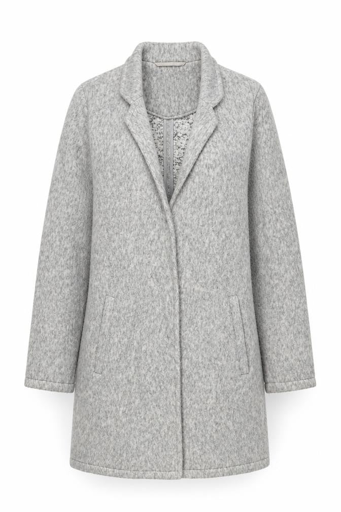 Vero Moda Women’s Grey XS Open Front Mid-Length Fleece Coat