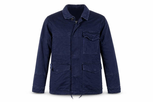 Albam Men's Navy Blue M Military Field Jacket Corduroy Collar Cotton