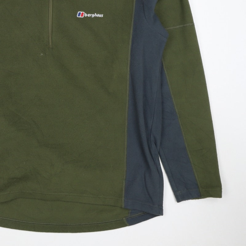 Berghaus Men’s Green Navy Fleece 1/4 Zip Pullover Sweatshirt L