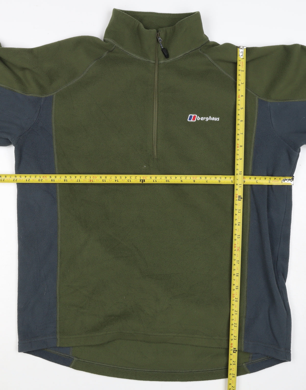 Berghaus Men’s Green Navy Fleece 1/4 Zip Pullover Sweatshirt L
