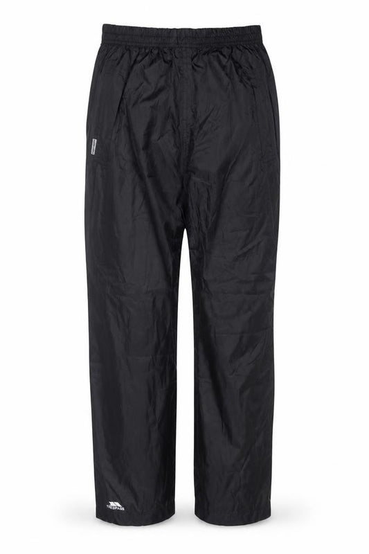 Trespass Men’s Black XXS Packaway Waterproof Rain Trousers