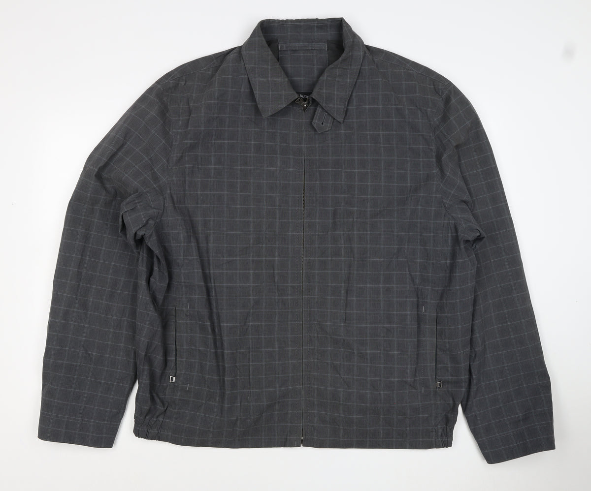 Marks and Spencer Men's Grey Check 2XL Full Zip Basic Jacket