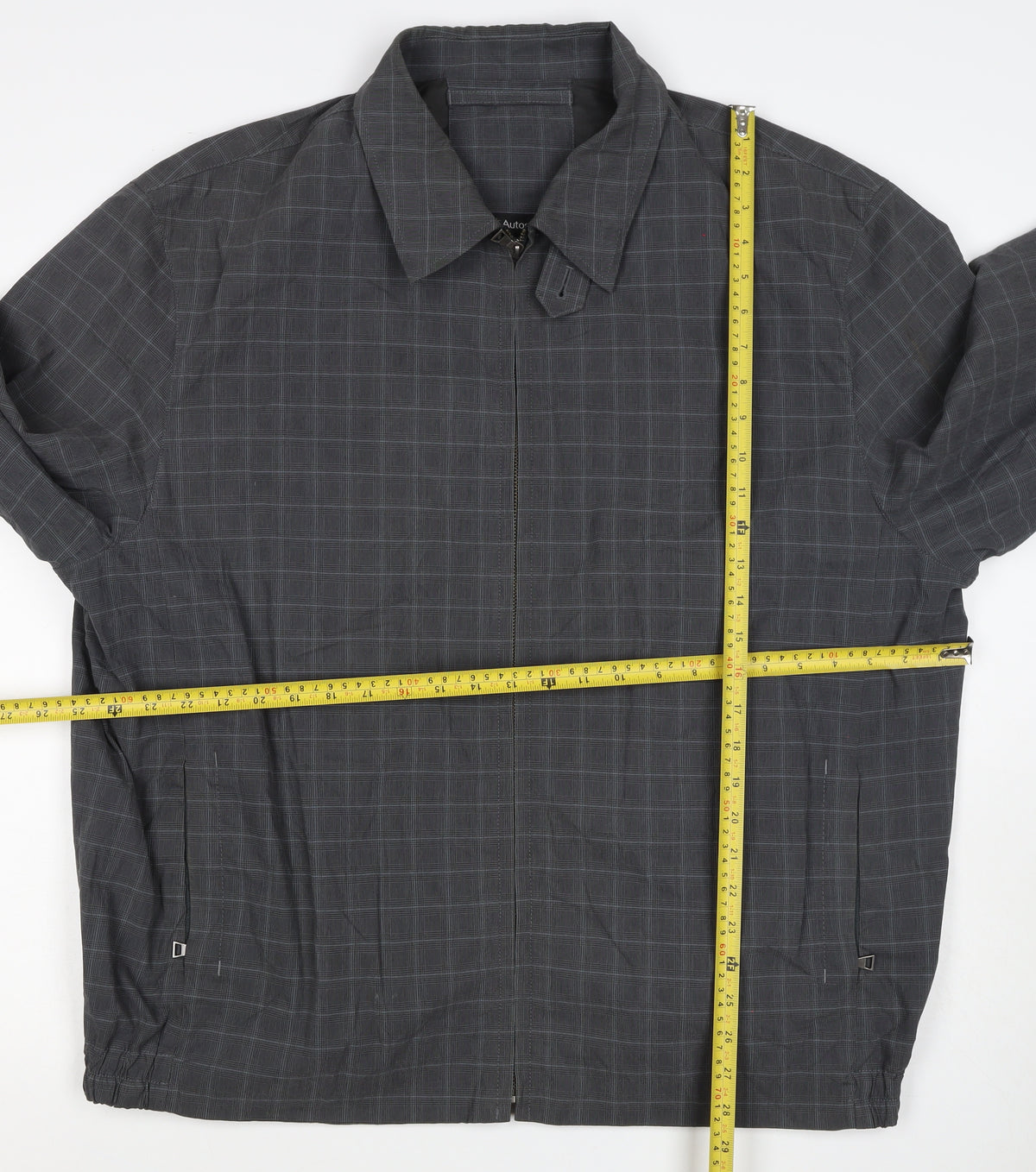 Marks and Spencer Men's Grey Check 2XL Full Zip Basic Jacket