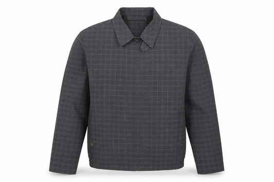 Marks and Spencer Men's Grey Check 2XL Full Zip Basic Jacket