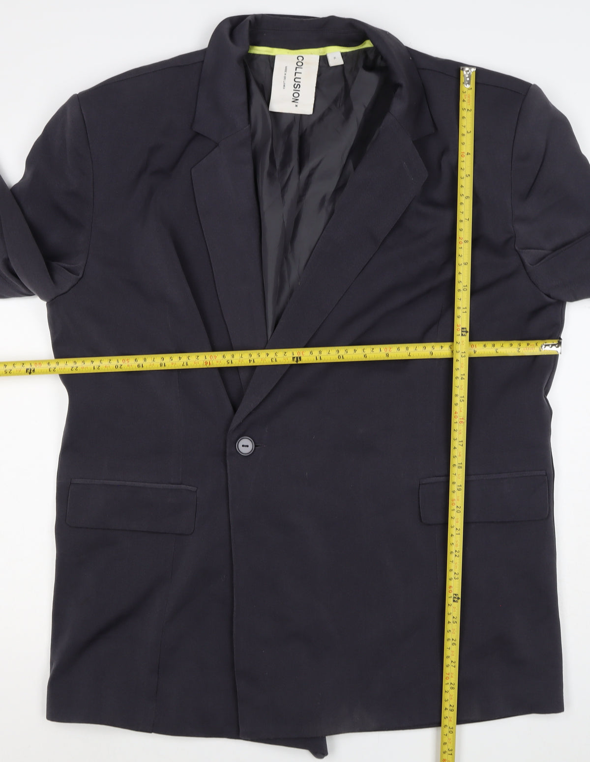 Collusion Women’s Black XL Oversized One Button Notch Lapel Blazer