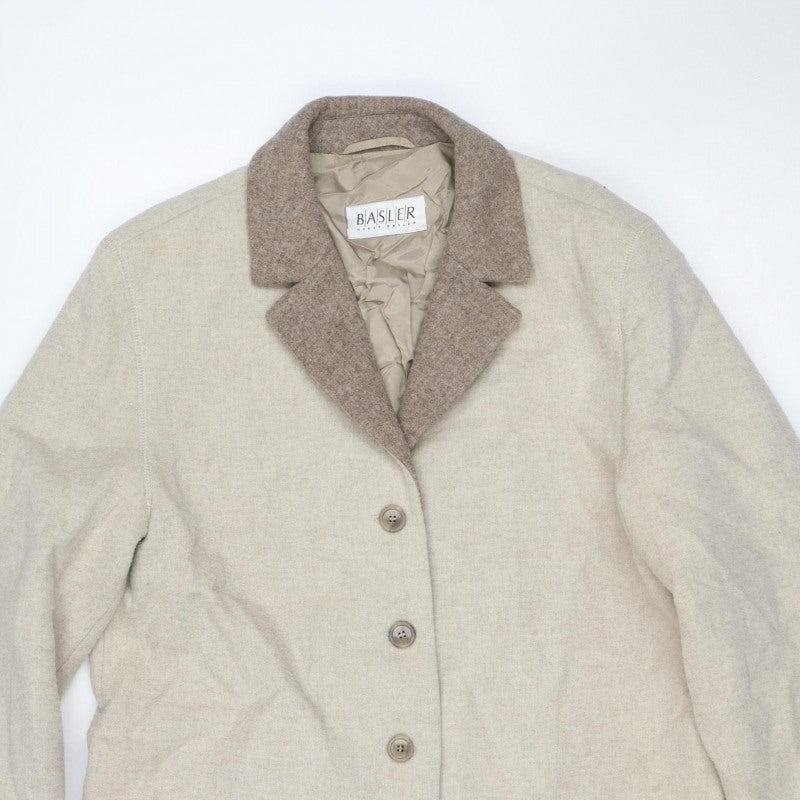 Basler Women’s Beige UK 8 Pure Wool Mid-Length Overcoat