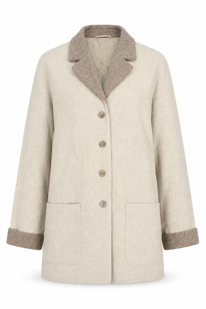 Basler Women’s Beige UK 8 Pure Wool Mid-Length Overcoat