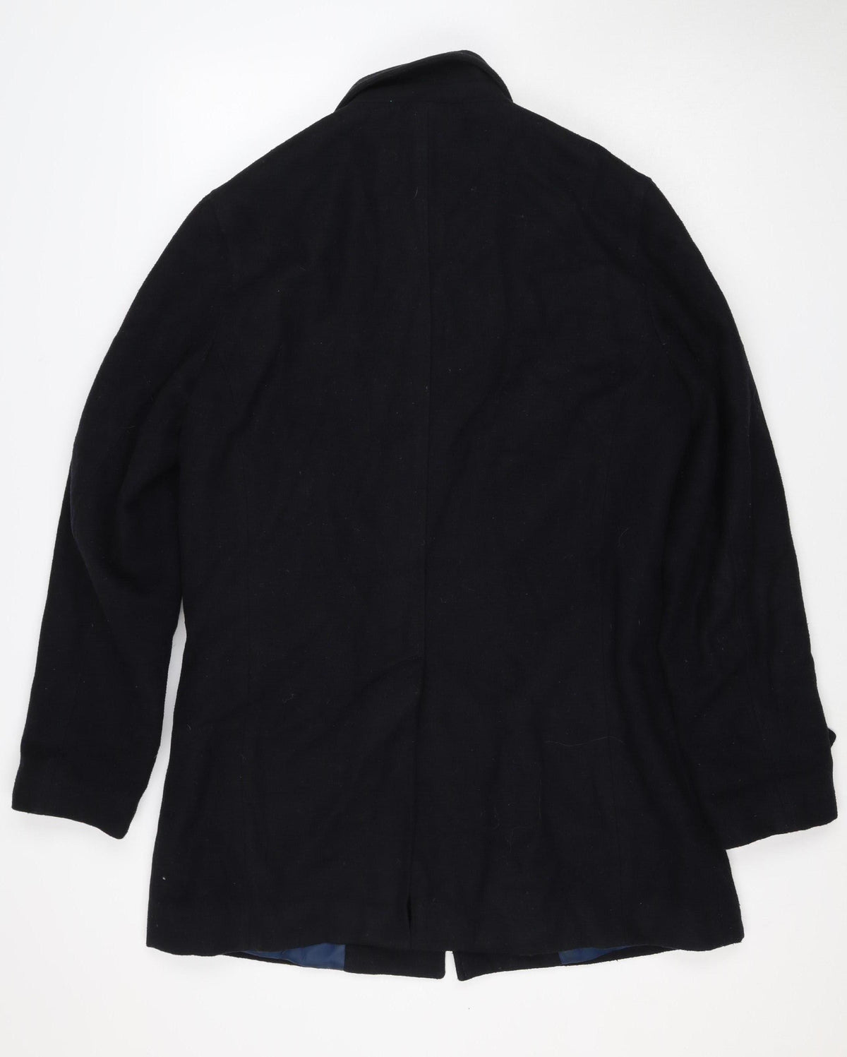 Marks and Spencer Men’s Black M Wool Blend Pea Coat Buttoned