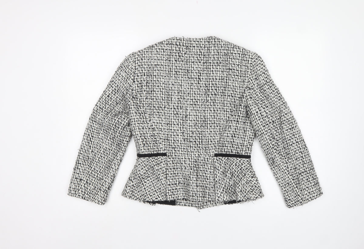 Marks & Spencer Women White Mix Bouclé Blazer UK 6 Lined Tailored