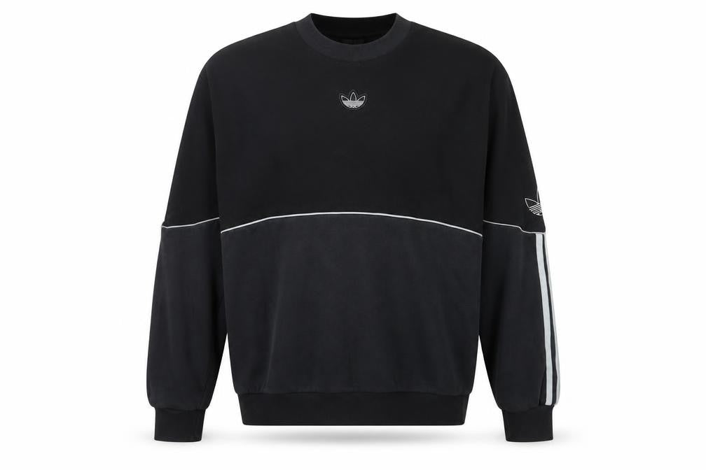 Adidas Originals Men's Black L Pullover Crew Neck Logo Sweatshirt