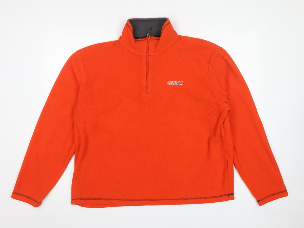 Regatta Men’s Orange XL 1/4 Zip Fleece Pullover Sweatshirt Outdoor