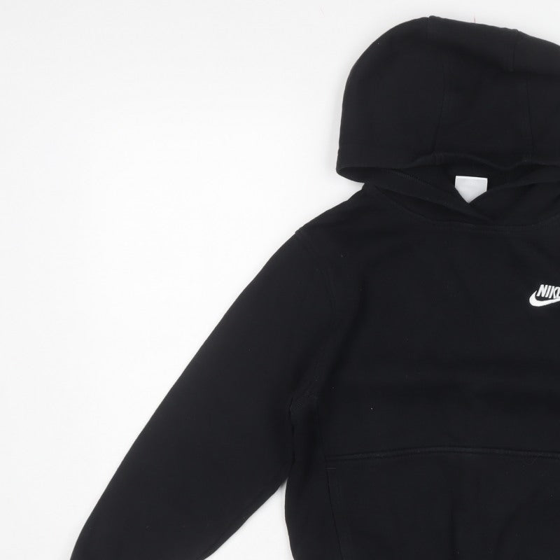 Nike Boys Black M Pullover Hoodie Logo Kangaroo Pocket