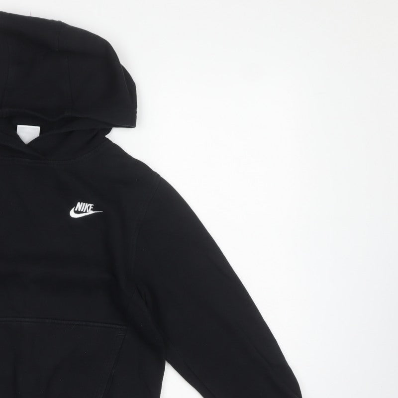 Nike Boys Black M Pullover Hoodie Logo Kangaroo Pocket