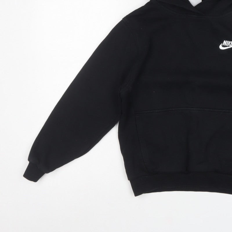 Nike Boys Black M Pullover Hoodie Logo Kangaroo Pocket