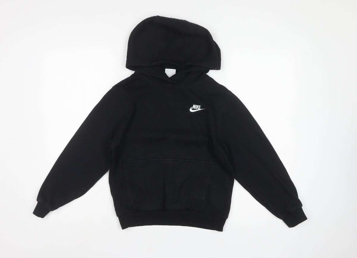 Nike Boys Black M Pullover Hoodie Logo Kangaroo Pocket