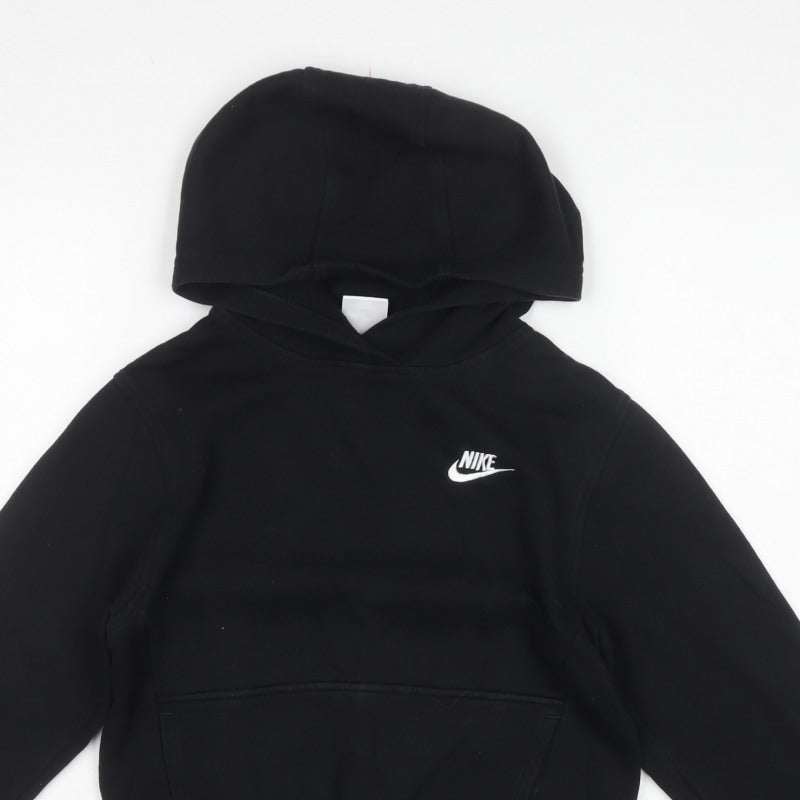 Nike Boys Black M Pullover Hoodie Logo Kangaroo Pocket