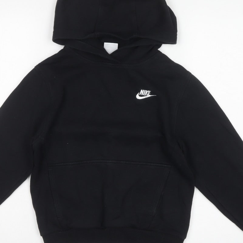 Nike Boys Black M Pullover Hoodie Logo Kangaroo Pocket