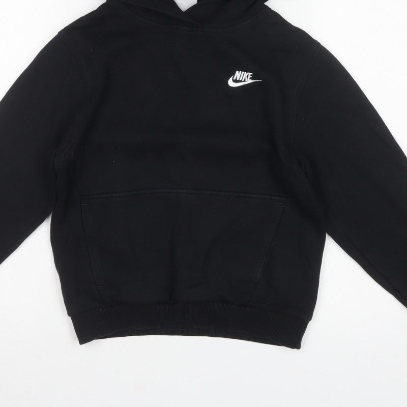 Nike Boys Black M Pullover Hoodie Logo Kangaroo Pocket
