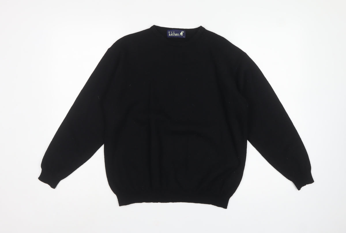 Tulchan Women Black Wool L Vintage 1997 Crew Neck Pullover Jumper
