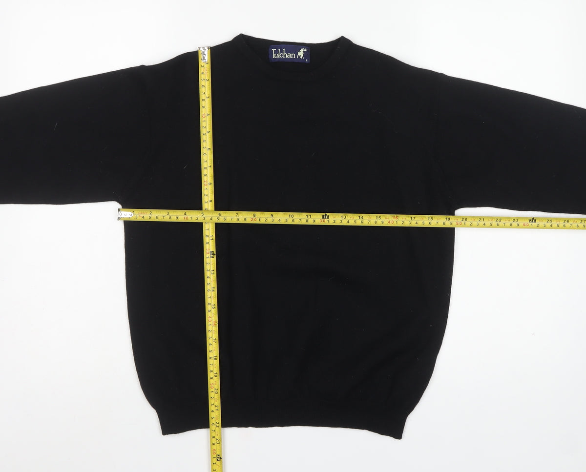 Tulchan Women Black Wool L Vintage 1997 Crew Neck Pullover Jumper