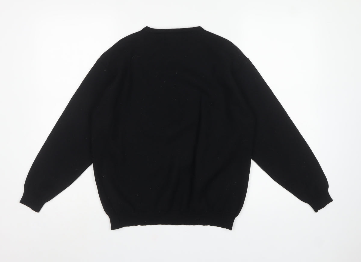 Tulchan Women Black Wool L Vintage 1997 Crew Neck Pullover Jumper