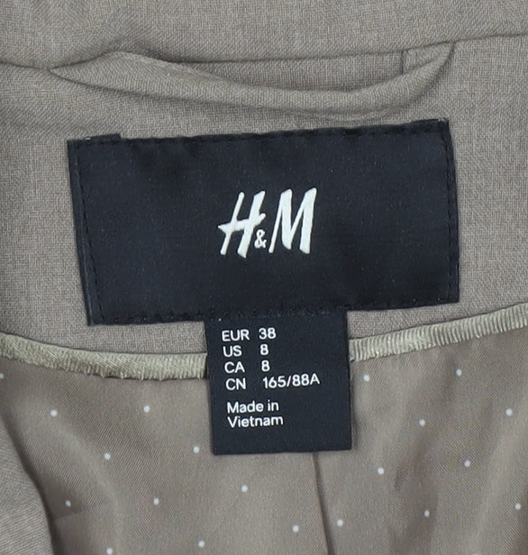 H&M Women’s Beige UK 10 Tailored 2 Button Lined Blazer Jacket