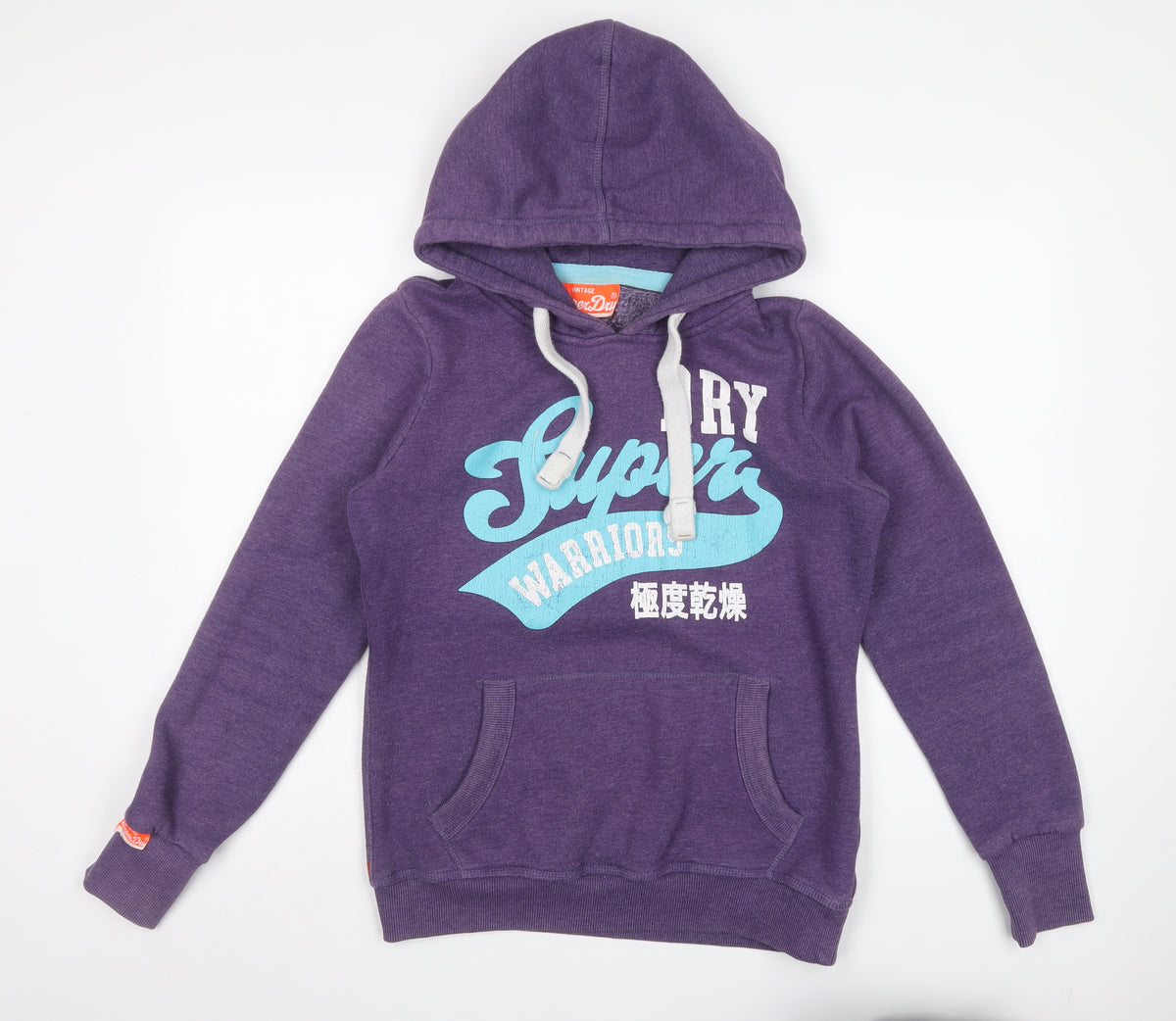 Superdry Men’s Purple L Pullover Hoodie Logo Graphic Pockets