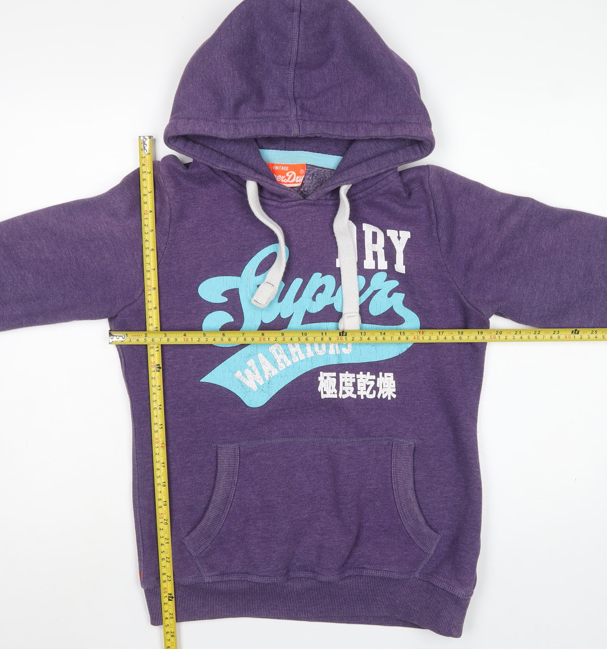 Superdry Men’s Purple L Pullover Hoodie Logo Graphic Pockets