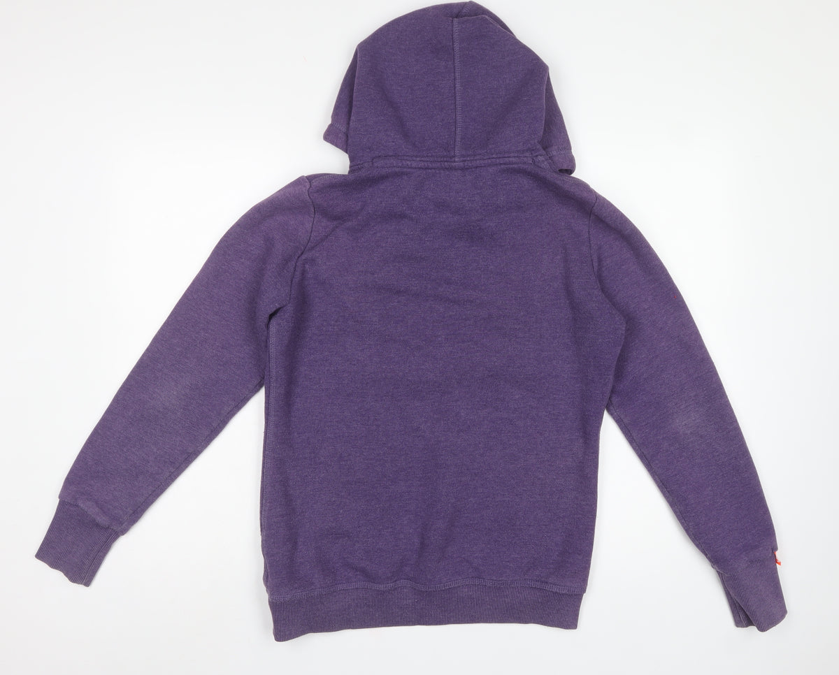 Superdry Men’s Purple L Pullover Hoodie Logo Graphic Pockets