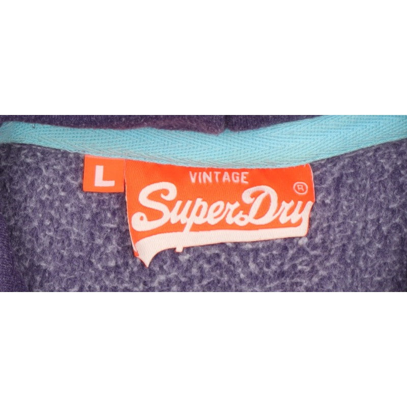 Superdry Men’s Purple L Pullover Hoodie Logo Graphic Pockets