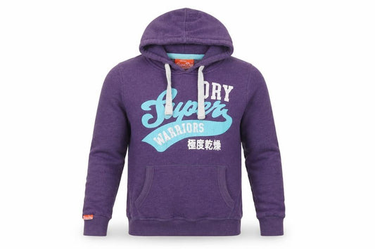 Superdry Men’s Purple L Pullover Hoodie Logo Graphic Pockets