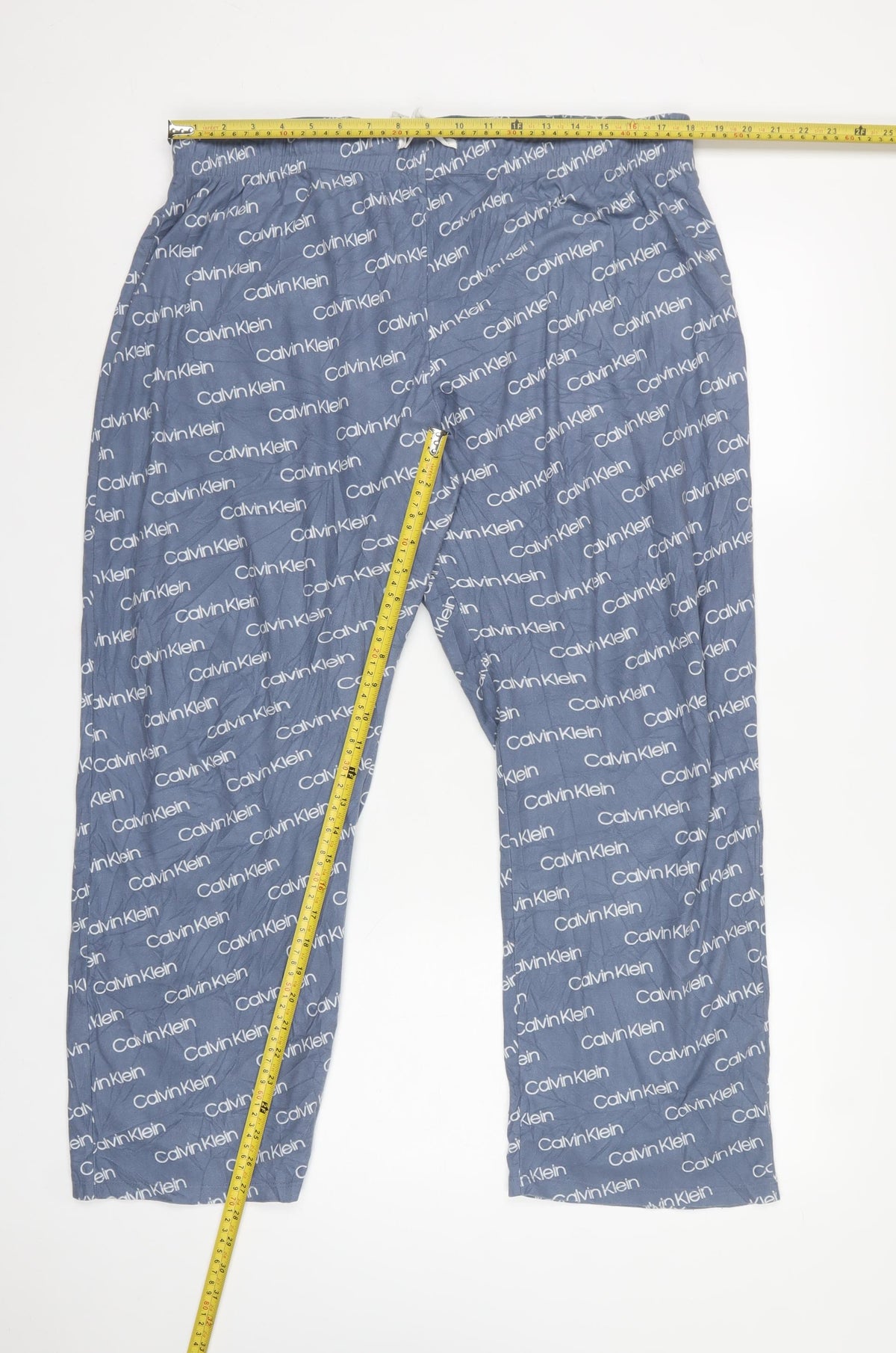 Calvin Klein Men's Blue XL Logo Print Drawstring Pyjama Pants