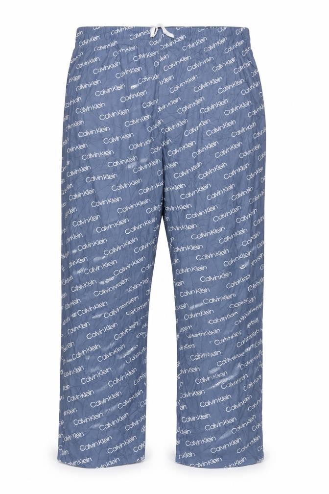 Calvin Klein Men's Blue XL Logo Print Drawstring Pyjama Pants