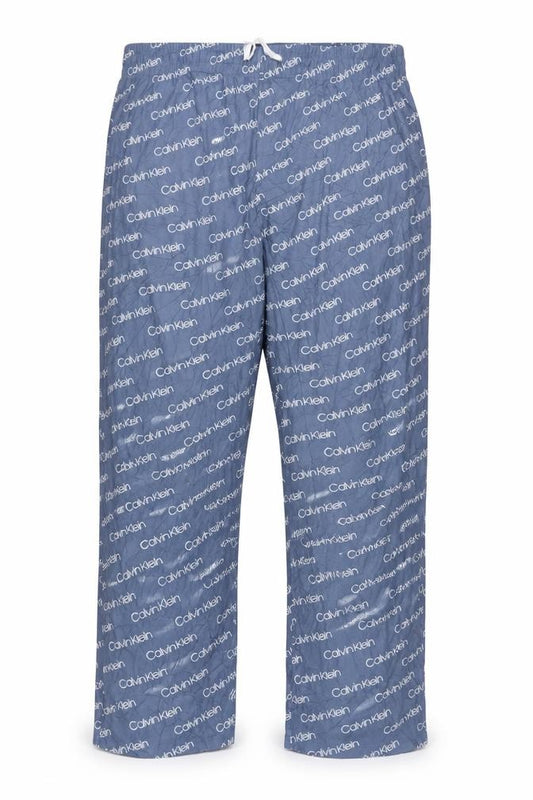Calvin Klein Men's Blue XL Logo Print Drawstring Pyjama Pants