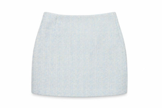 Ehp Women’s Blue Tweed Pencil Mini Skirt Size S Zip